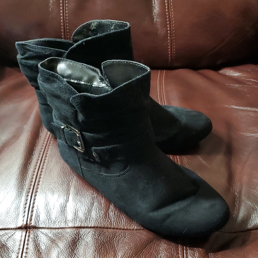 Bay Studio Black Suede Ankle Booties